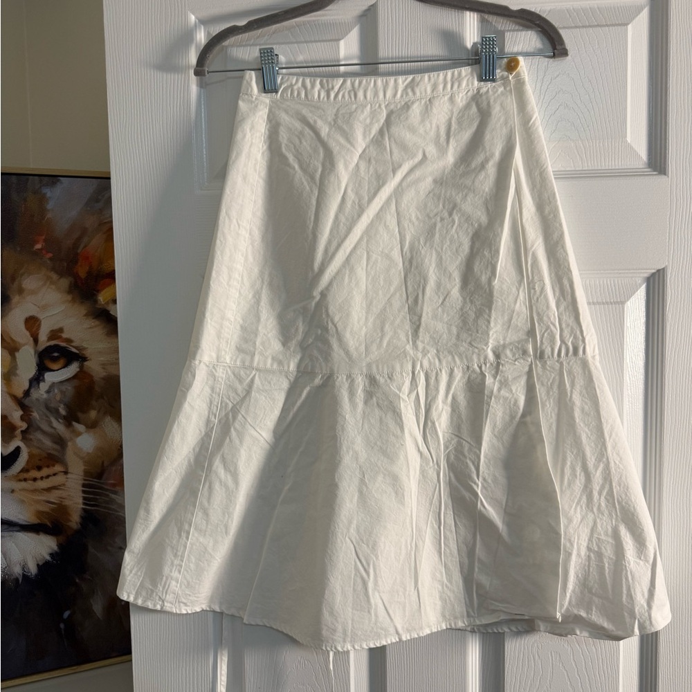 Babaton Cream Midi Ruffle-Hem Skirt
